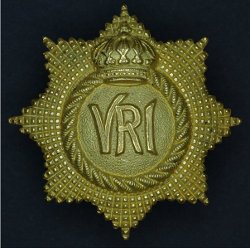 One piece gilt officer's badge.