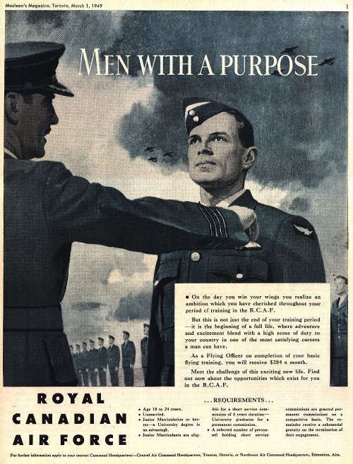 RCAF recuiting advertisement; 1949