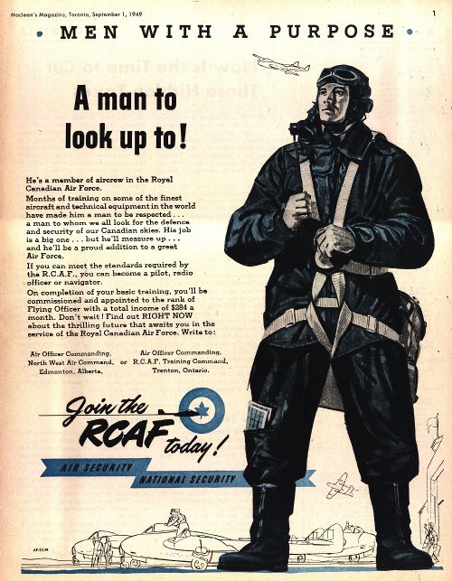 RCAF recuiting advertisement; 1949