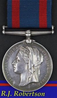 1885 Medal to Private RJ Robertson