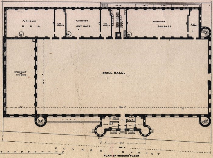 Halifax Armouries, floor plan, balcony level