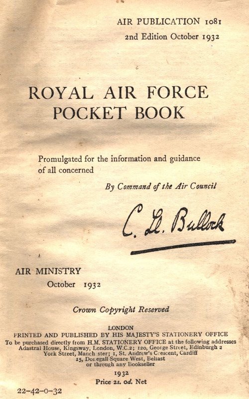 RAF Pocket Book coloured image plate