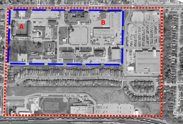 Wolseley Barracks, 2012 aerial photo (smaller version)