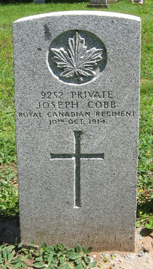 CWGC headstone for Pte Joseph Cobb