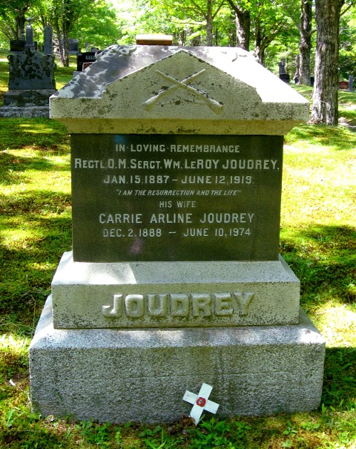 CWGC headstone for Pte William Joudrey