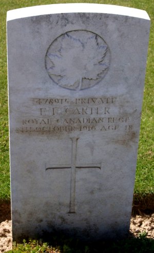 CWGC headstone for Pte Edward Carter.