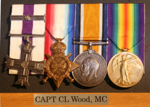 Medals awarded to Captain Claude Llewellyn Wood, M.C., as displayed in The Royal Canadian Regiment Museum.
