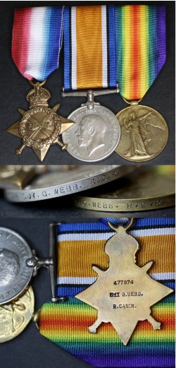 First World War medals awarded to 477974 Sergeant George Webb.
